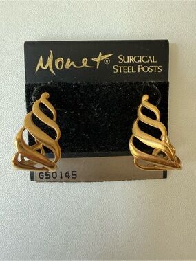 Monet Gold-tone Twisted Ribbon Earrings